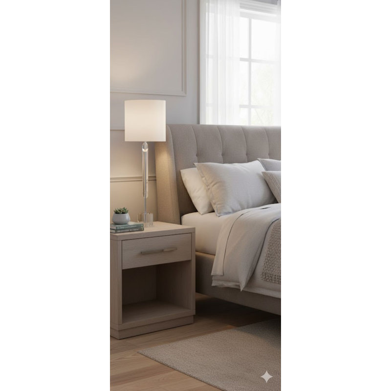 Mercedes 1 Light Silver Table Lamp