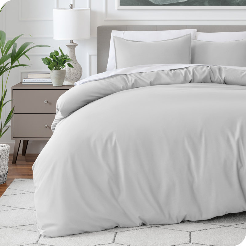 Ensemble de housse de couette en microfibre moderne et contemporain, Taupe, Housse de couette double + 2 taies décoratives st