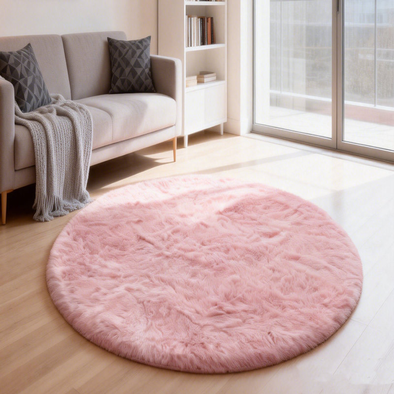Classic Shaggy Area Rug,Ideal for multiple scenarios, 5*5ft, Pink