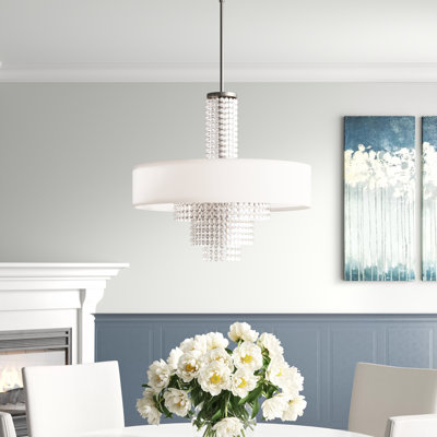 Claudelle 5 - Light Dimmable Drum Chandelier