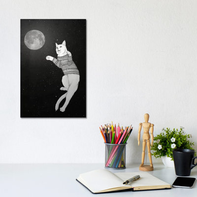 Cat Trying To Catch The Moon by Barruf - Wrapped Canvas Gallery-Wrapped Canvas Giclée