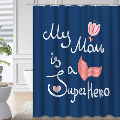 Rideau de douche maman abstrait avec 12 crochets