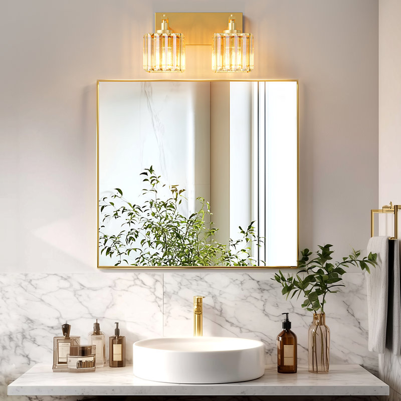2-Light 13" Gold Dimmable Vanity Light 