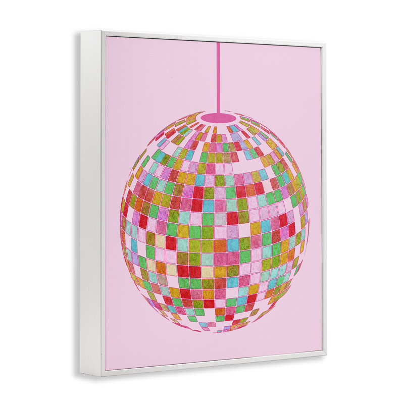 Art audacieux à motif de boule disco à motif audacieux par Daphne Polselli, Giclée encadrée blanc bord de mer