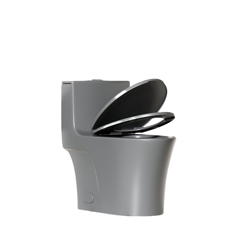 Grey 002 Toilet, 1/1.60 Allure, Water Elongated Comfort Height Floor Mounted With Reviving Soft Closing Seat Accuracy, Serene