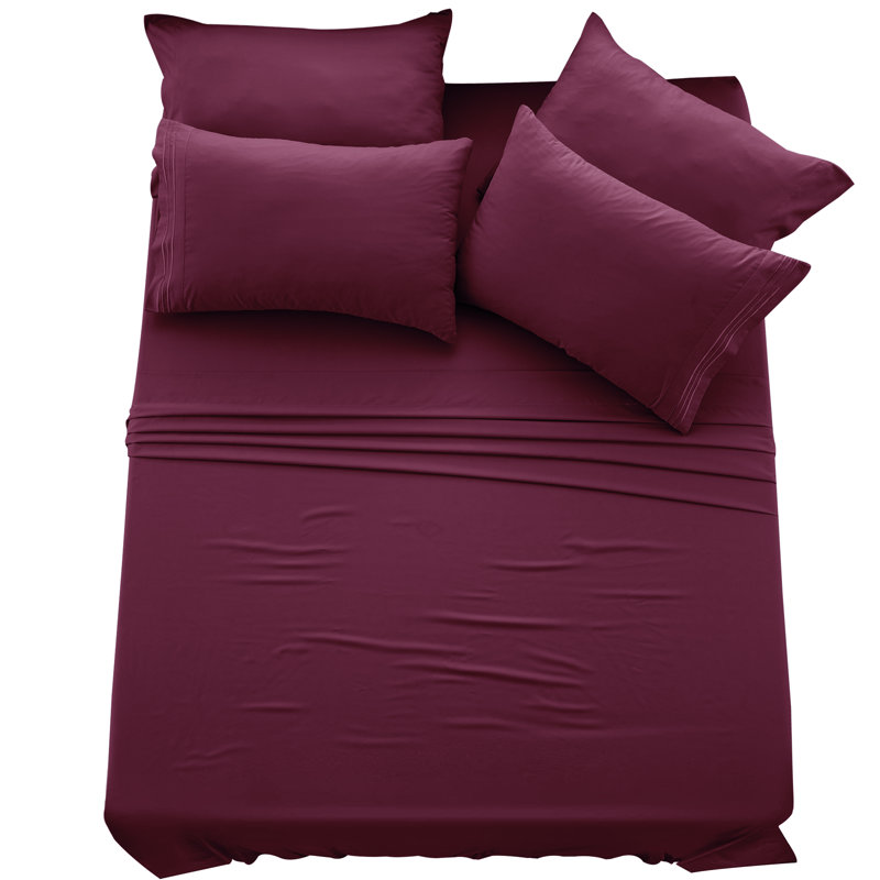 Lux Decor 6-Piece Ultra-Soft Microfiber Sheet Set Deep Pocket Fitted Sheet, Wrinkle & Fade-Resistant, Hotel Quality Bedding