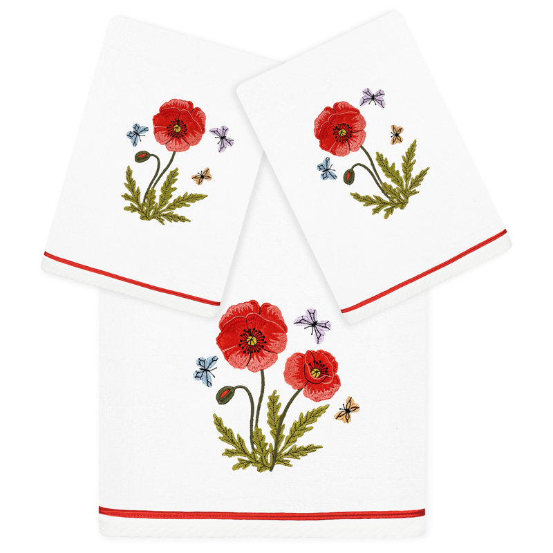 3 Piece Turkish Cotton Towel Set, White