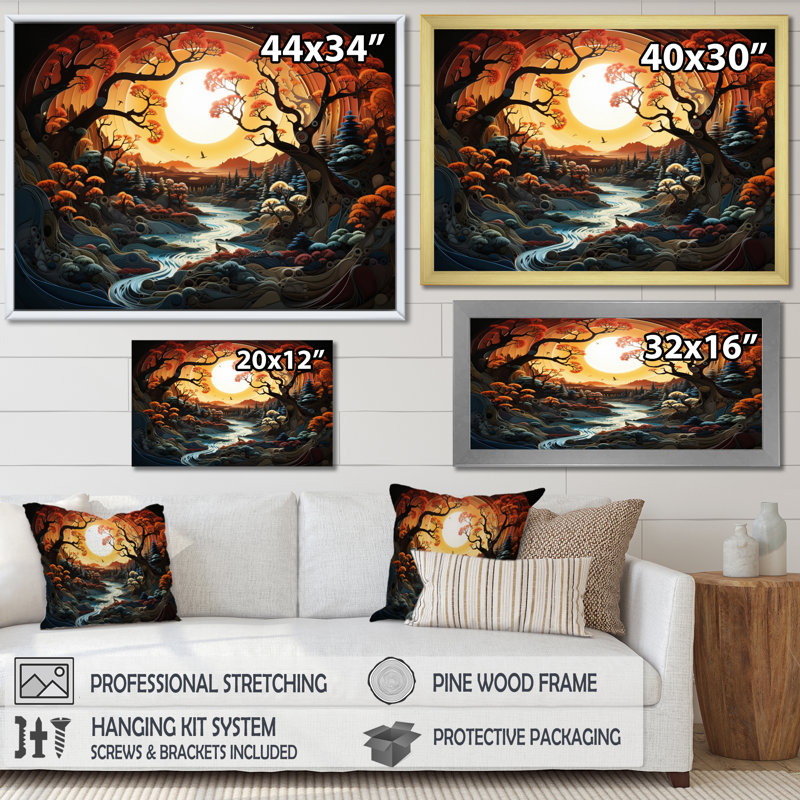 Coupe du soleil éternelle Sunrise, H 24 po x l 32 po x P 1 po, Toile tendue