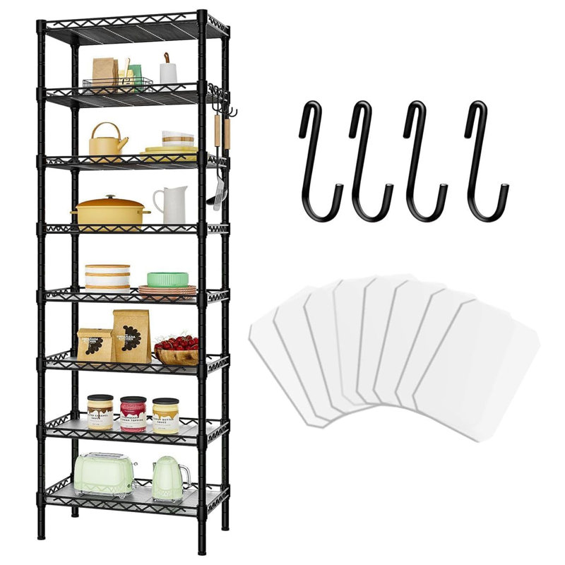 59cm W Metal Shelving Unit, Black