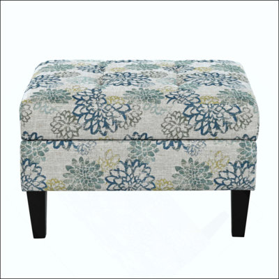 Repose-pieds capitonné avec rangement à piqûres gaufrées avec revêtement lisse pour la vie moderne et le rangement