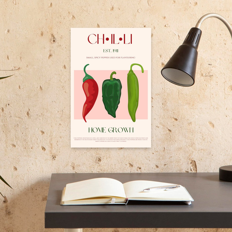 Home Grown Chili Peppers by Nazma Khokhar - Wrapped Canvas Print, 45.72 cm H x 30.48 cm W