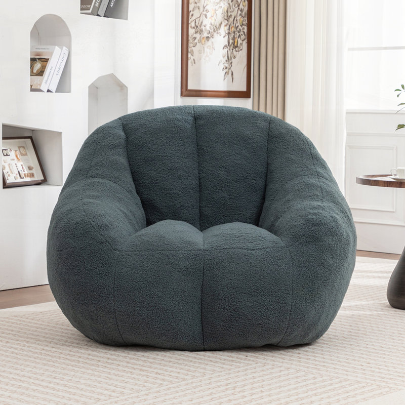Teddy Bean Bag Chair with Armrests Stuffed High-Density Foam, Green Teddy