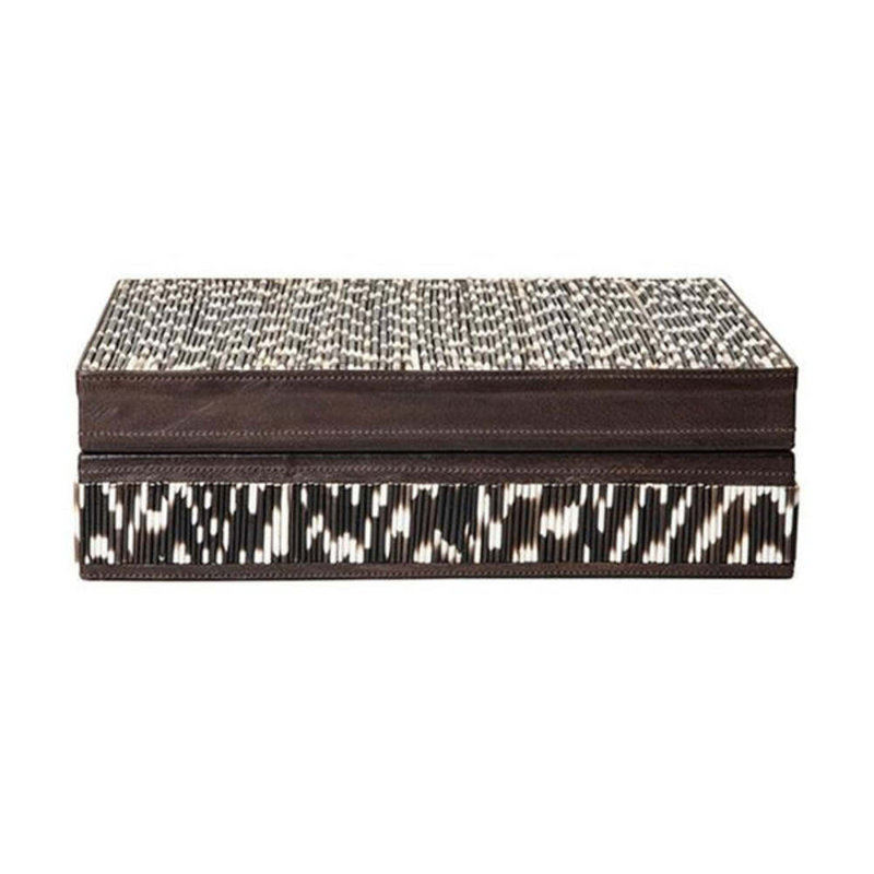 Decorative Box with Quill and Leather Accents