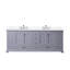 Ensemble de meuble-lavabo double avec comptoir en quartz blanc et robinet-110912984