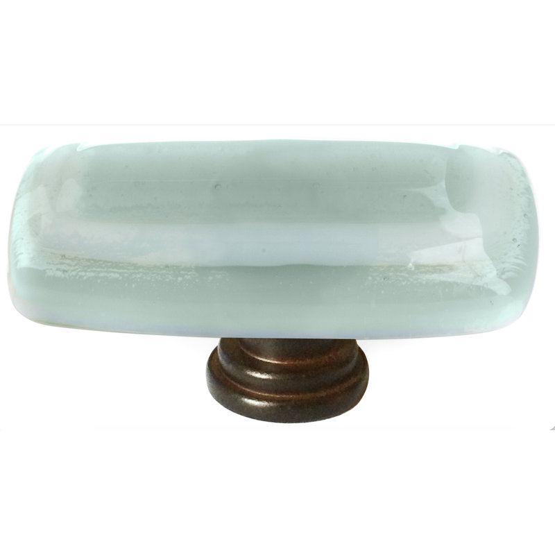 Stratum Rectangular Knob, Spruce Green, Oil Rubbed Bronze
