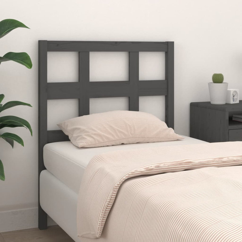 Solid Wood Headboard, 100cm H x 185.5cm W, Grey