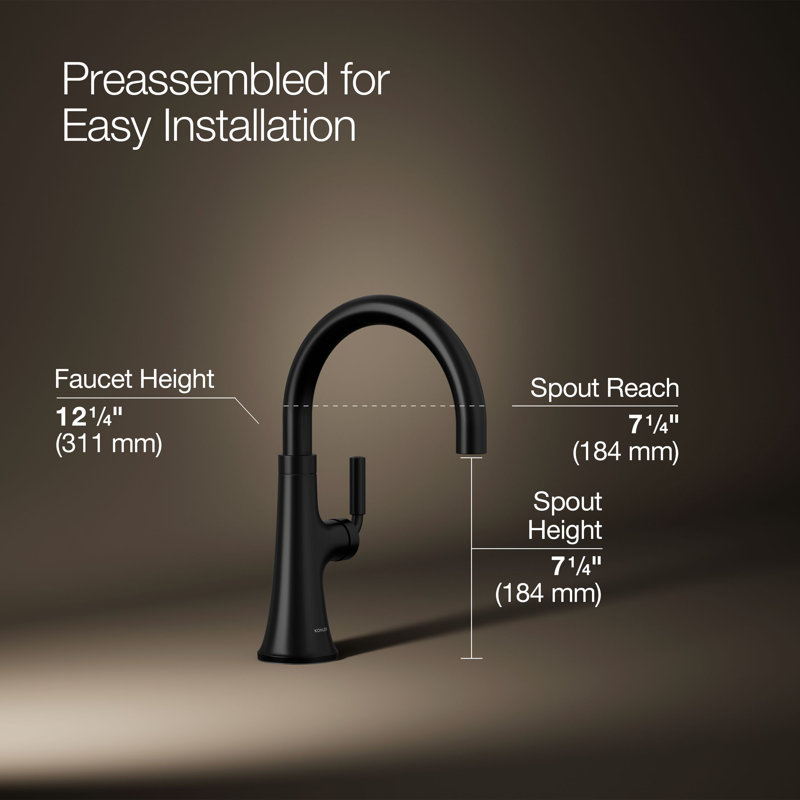 Tone Single-Handle Bar Sink Faucet, Matte Black