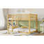 Lit superposé simple au-dessus d'un lit simple avec tablettes de rangement, lit superposé bas avec garde-corps en rotin, naturel (date d’arrivée prévue 2026/5/26)-130429933