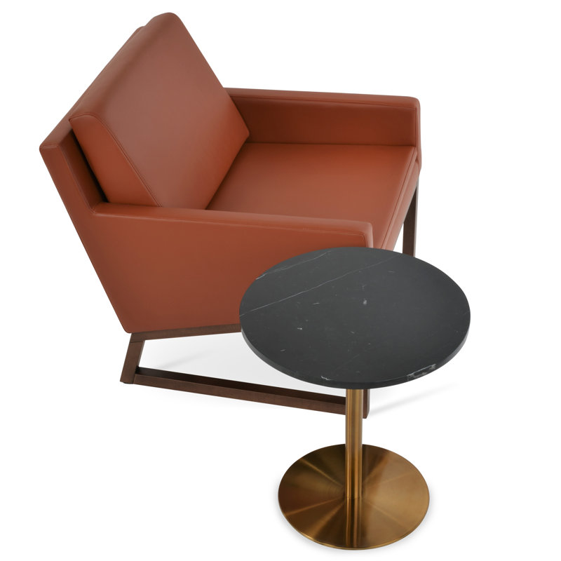 Fauteuil Nova, Similicuir cannelle