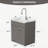 30 Inch Kitchen Sink Laundry Soild Surface Sink With Standing Storage Cabinet With Large Space,Light Brown