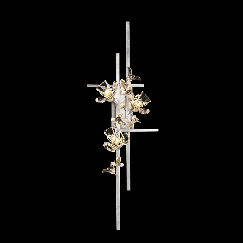 Azu Flush Mounted Sconce, Silver Leaf