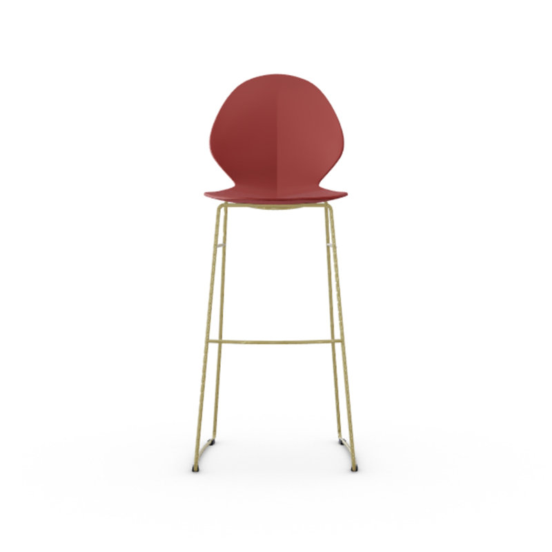 Basil Ergonomic Stool with Metal Base, Matte Optic White, Counter Stool (26.25" Seat Height)