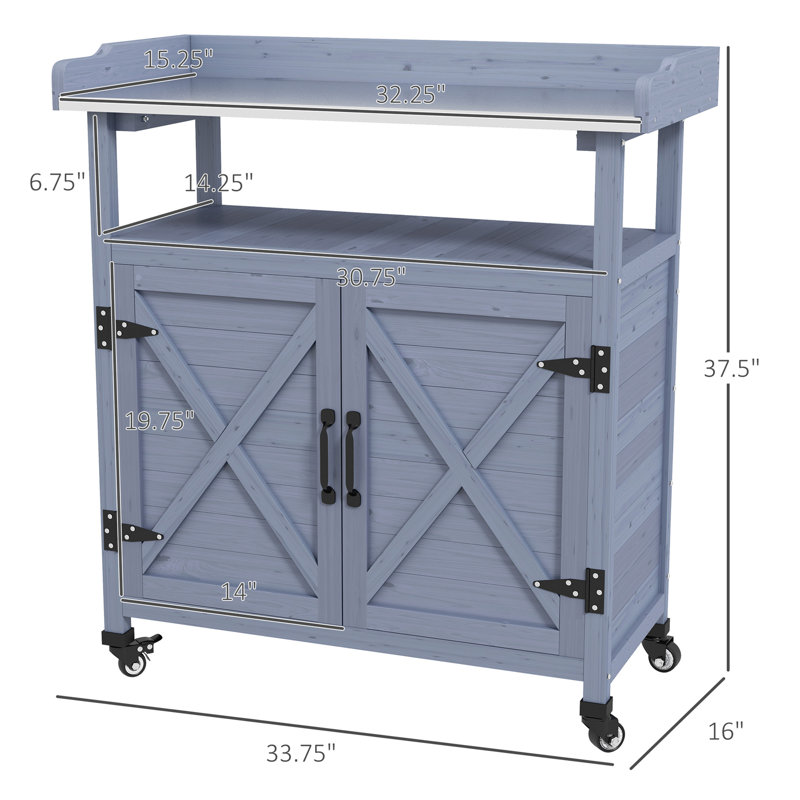 Table de rempotage en bois multifonctionnelle avec armoire de rangement
