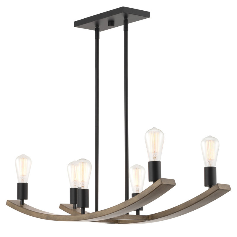 Luminaire suspendu pour îlot de cuisine 6 lumières edana