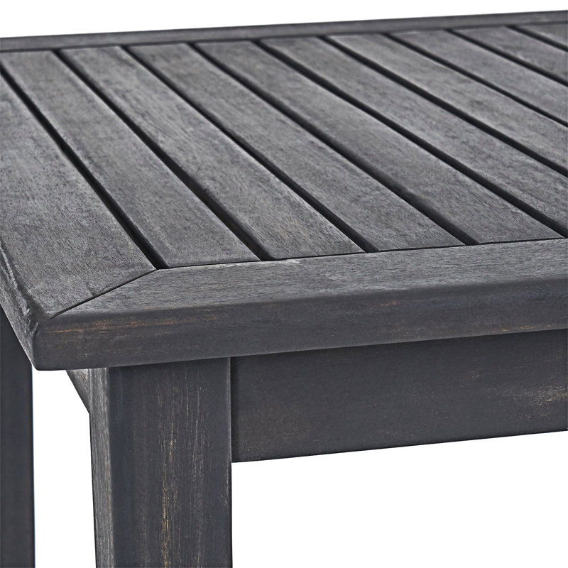 Table de bar d'extérieur rectangulaire en bois, 41.02" H x 45.02" W x 26.02" D, Gris foncé