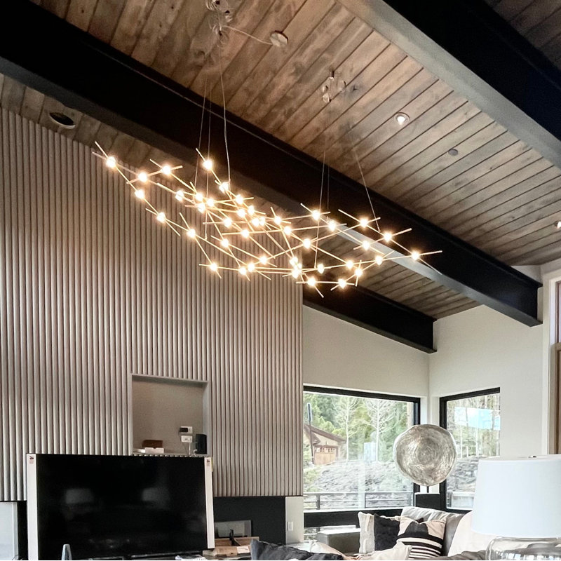 Constellation 25 - Light LED Chandelier, Satin Brass/Clear, 2700K
