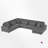 4-Piece Corduroy Upholstered Sectional Sofa-967049919