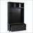 4-in-1 Hall Tree with Golden Hooks and 2 Drawers-1939250476