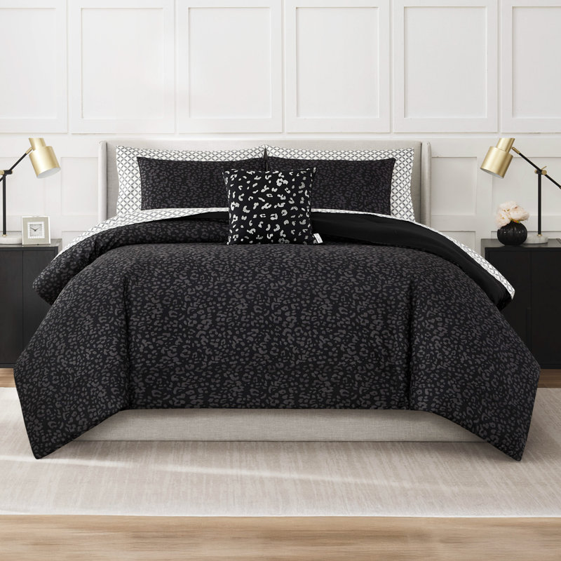 Nine West Leopard Bed-in-a-Bag Comforter Set, King Comforter + 7 Additional Pieces