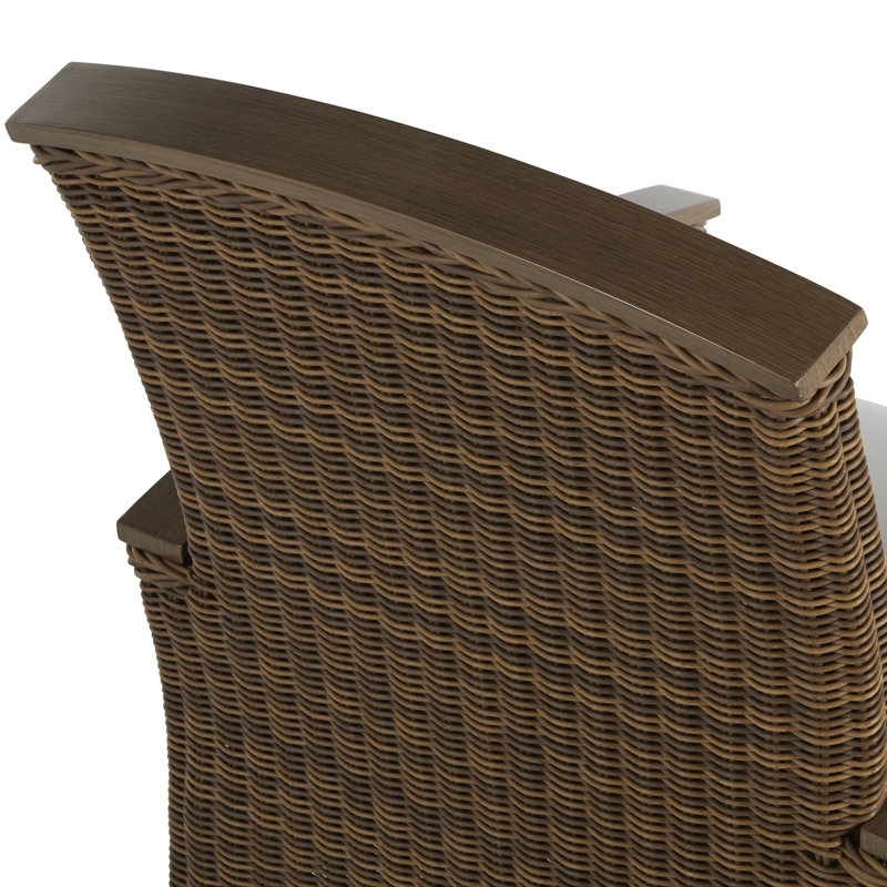 Astoria Patio Dining Armchair with Cushions, Raffia/Oak, Rollo Silver, Welt