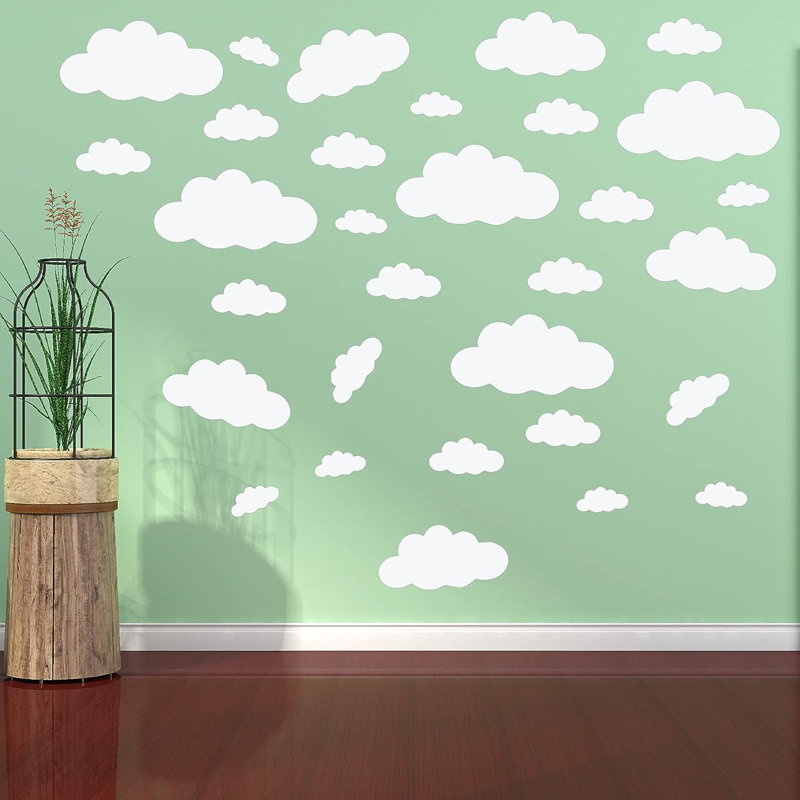 Adhésif décoratif gros nuages 31 pièces