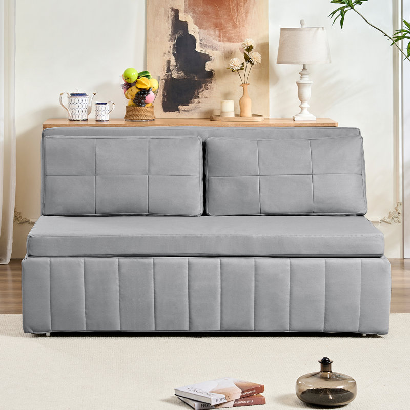 Grand canapé-lit convertible grand, gris clair, Gris clair