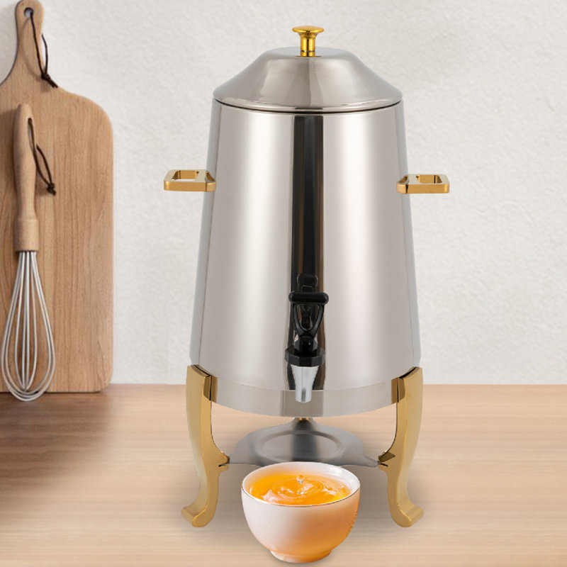 Distributeur de boissons Brinlie en acier inoxydable 13 L / 3,43 gallons, Jaune