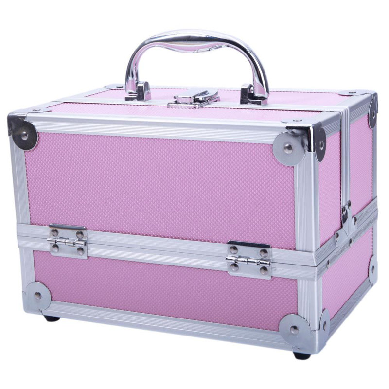 Boîte de rangement à bijoux avec étui à bijoux en aluminium Hackler, Rose
