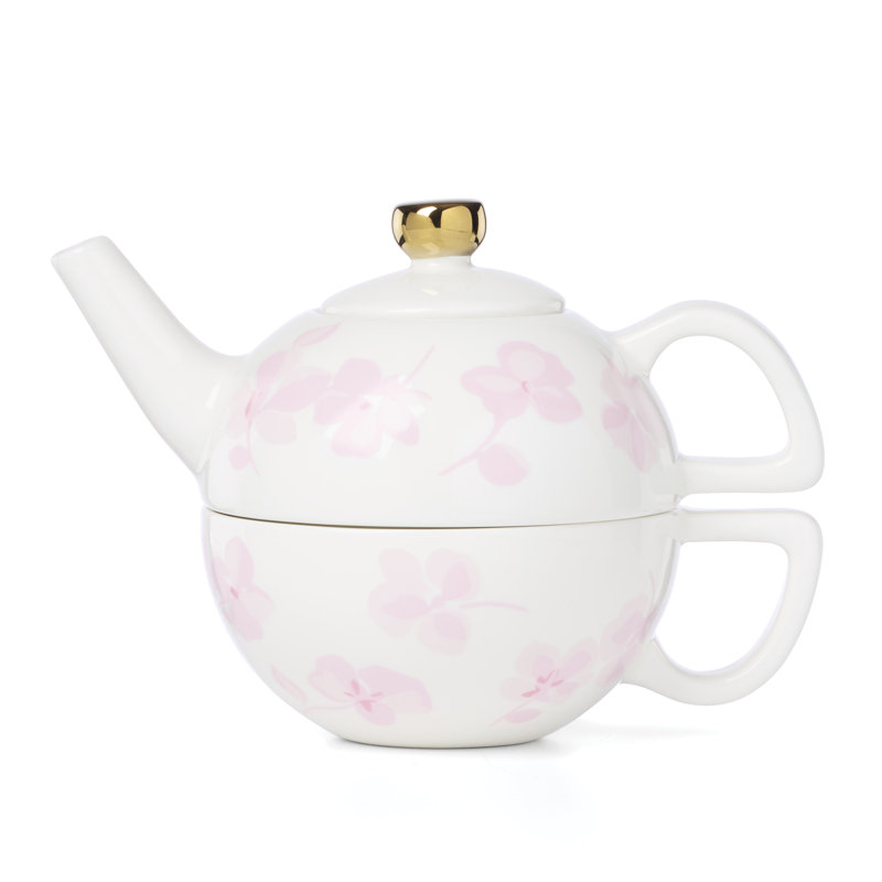 Spring Pansies Tea For One with Tea Bag Holder