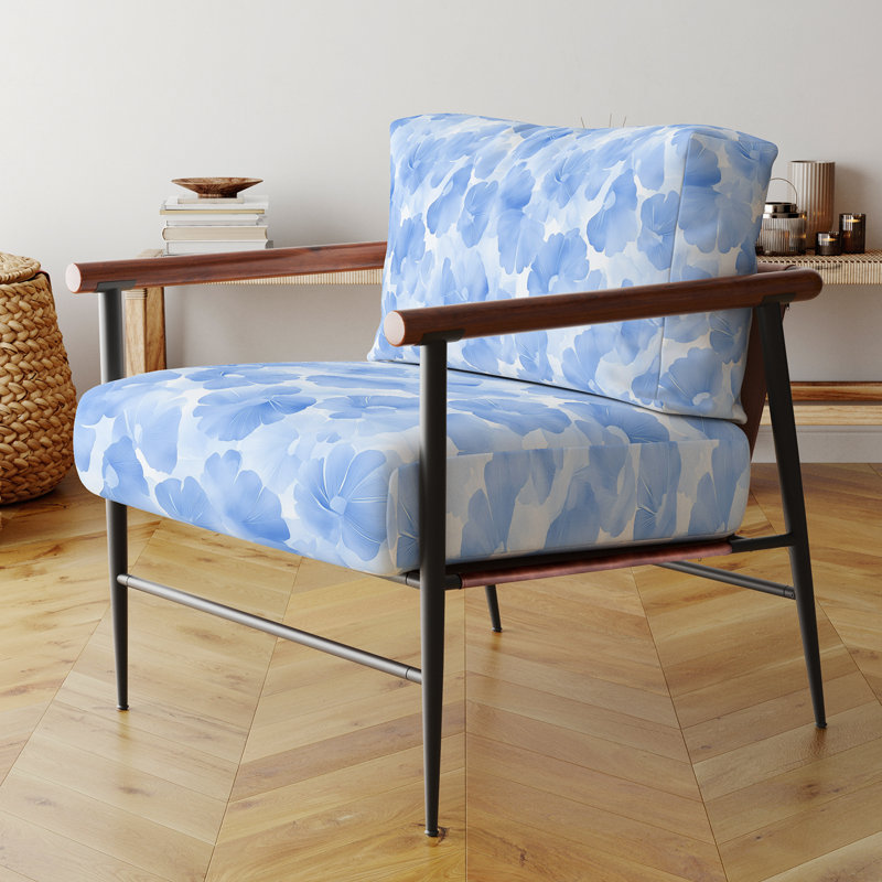 Chaise d'appoint Floral, Accoudoirs ronds