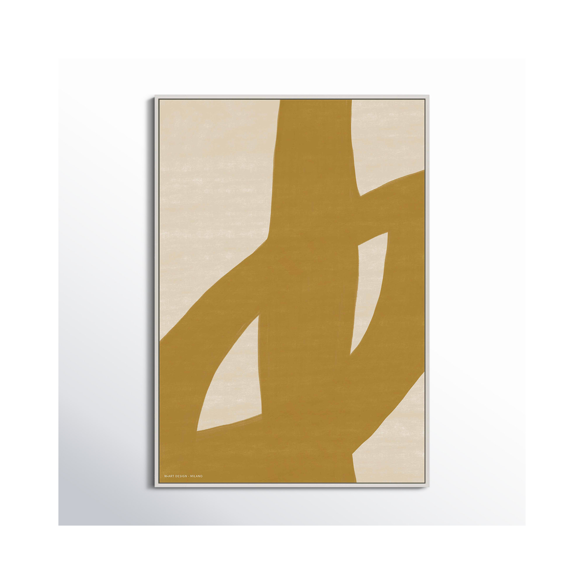 Form And Fusion 1 by Romina Gadler, White Framed Canvas, 50" H x 35" W x 1.25" D