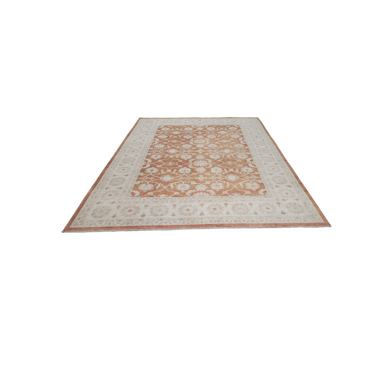 Daugherty Hand Knotted 9x12 Rust Rug