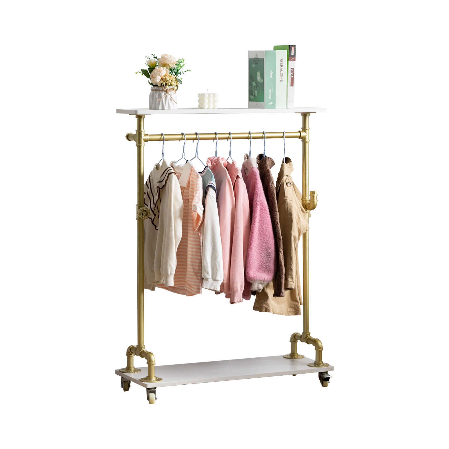 Children's Garment Rack™ - New Rolling Feature (Includes 10 Velvet Hangers)