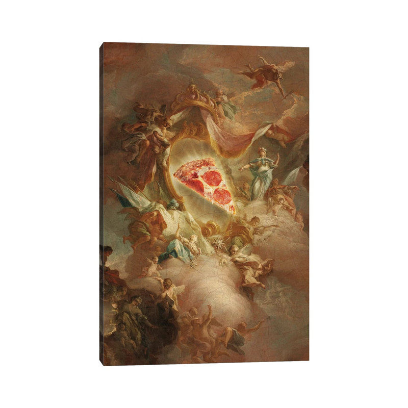 The Holy Pizza by Jonas Loose - Wrapped Canvas Print, 20.32 cm H x 30.48 cm W