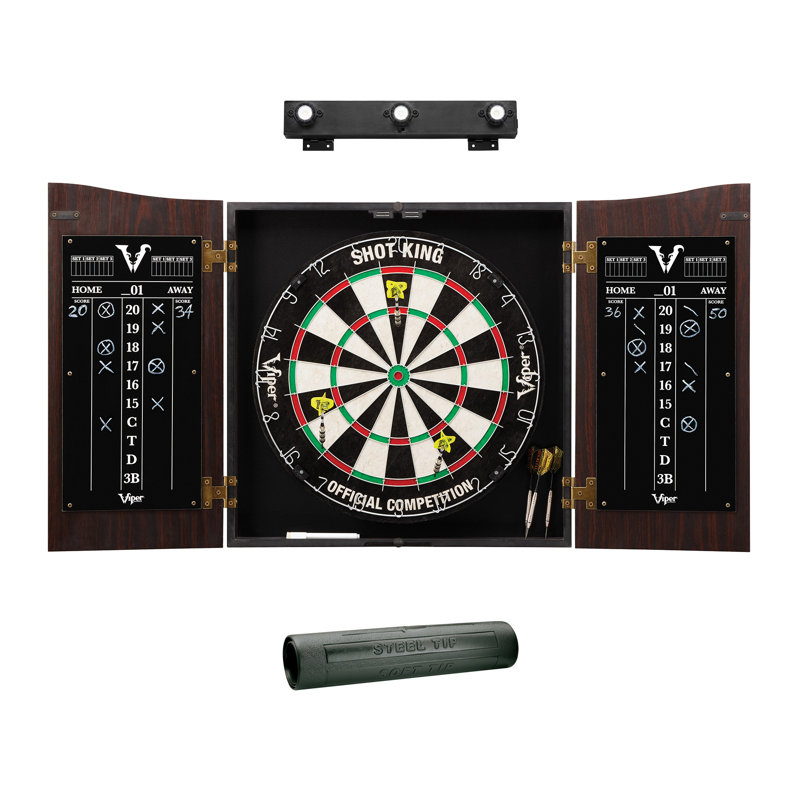 Ensemble de jeu de fléchettes et d'armoire avec fléchettes Vault Shot King Sisal