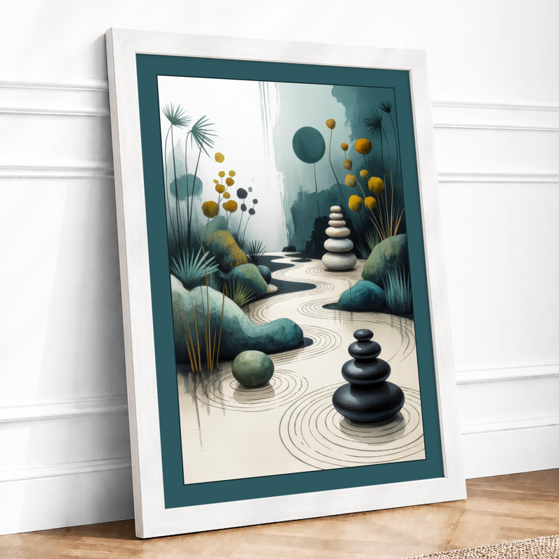 Zen Garden Harmony Japandi - Print, A2 - 59.4 x 42.0 cm, White