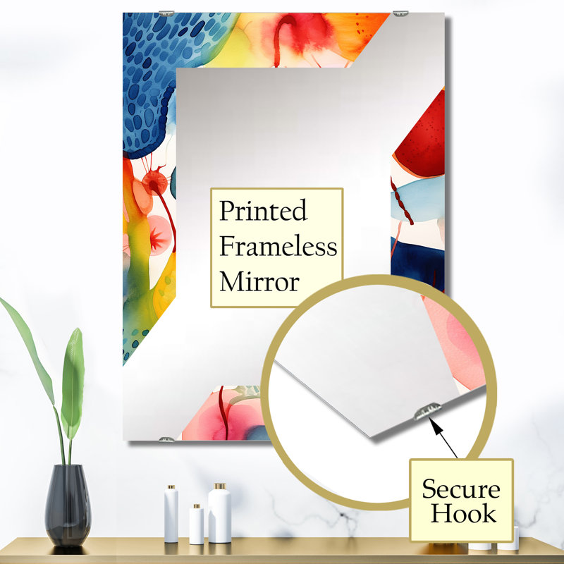 Kimyata - Miroir à peinture abstraite, décoration murale MIR134550, 40 po x 30 po