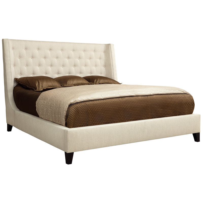 Maxime Upholstered Wingback Bed, Queen