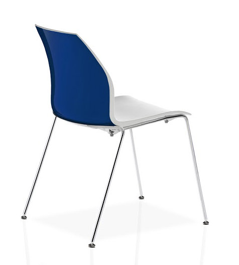 Chaise d'invité à 4 pieds Vortex, Bleu / blanc