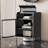Usmon Modern Nightstand with Glass Door,Metal Side Table,Bedside Table With Flip-Top Storage-1617172480